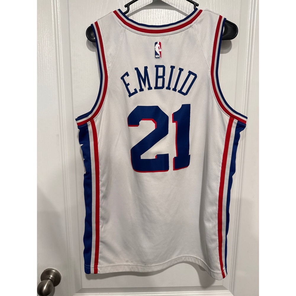 Joel Embiid Philadelphia 76ers Nike NBA Jersey White #21 Mens Large 48